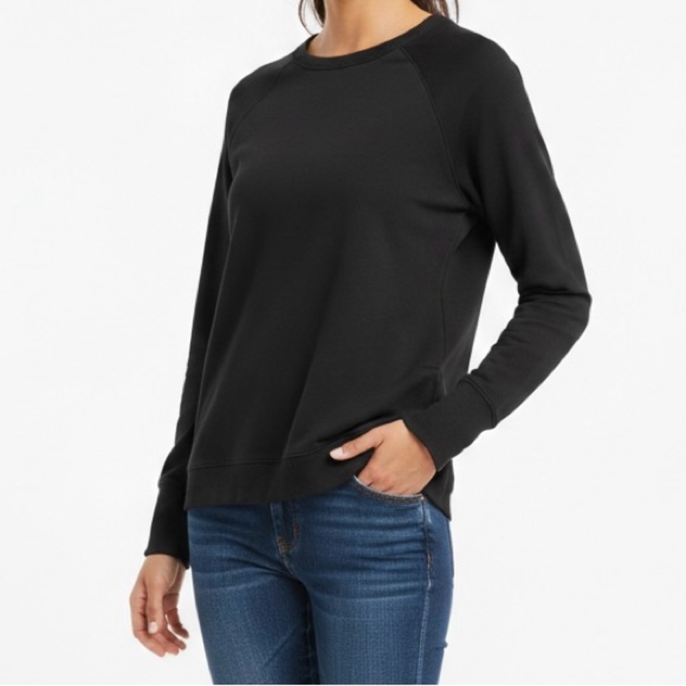 Athleta Coaster Luxe Recover Sweatshirt - Black Crewneck - Size S